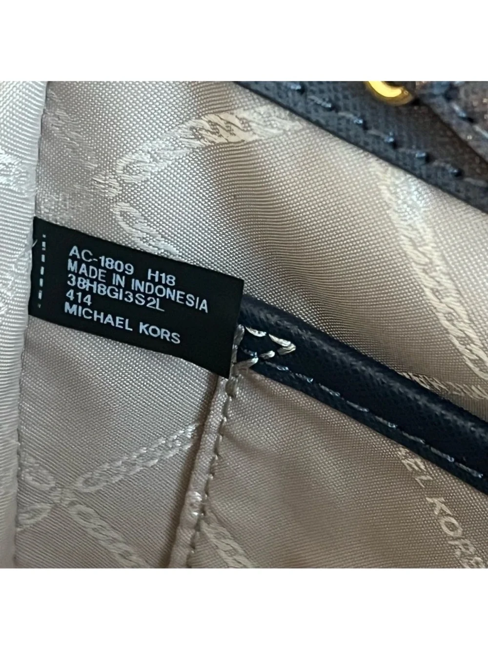 MICHAEL KORS Blue Selma Mercer Raven Bedford Chain Satchel Crossbody